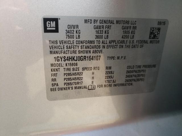 Photo 10 from auction – 2016 CADILLAC ESCALADE E with VIN 1GYS4HKJ0GR164107