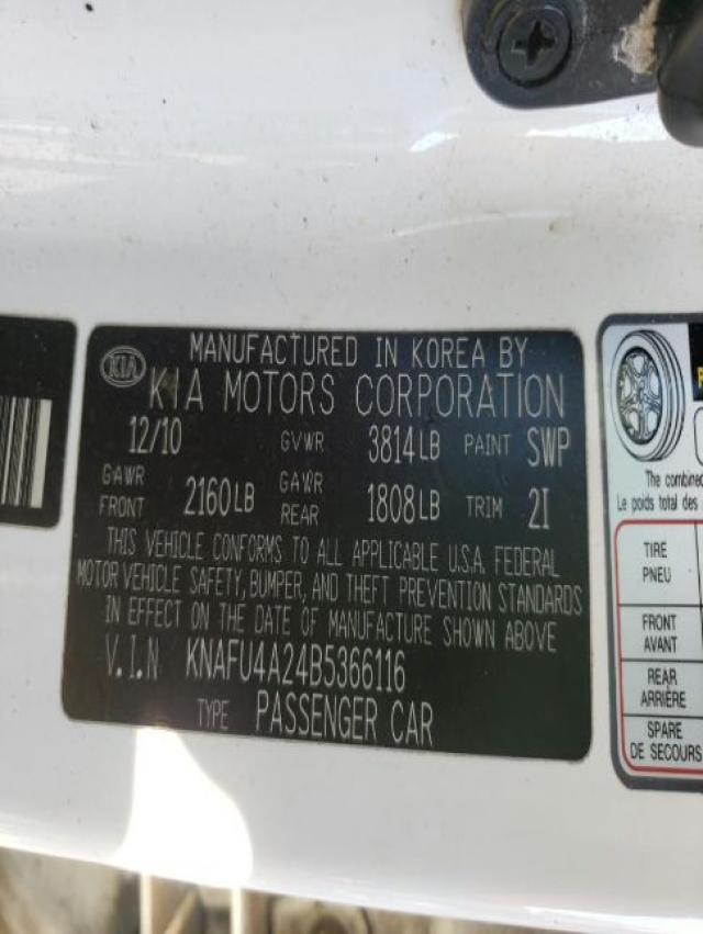 Photo 10 from auction – 2011 KIA FORTE EX with VIN KNAFU4A24B5366116