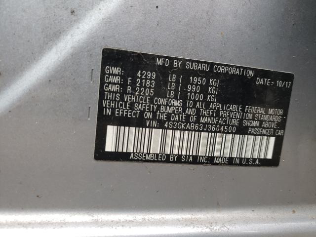 Photo 10 from auction – 2018 SUBARU IMPREZA PR with VIN 4S3GKAB63J3604500