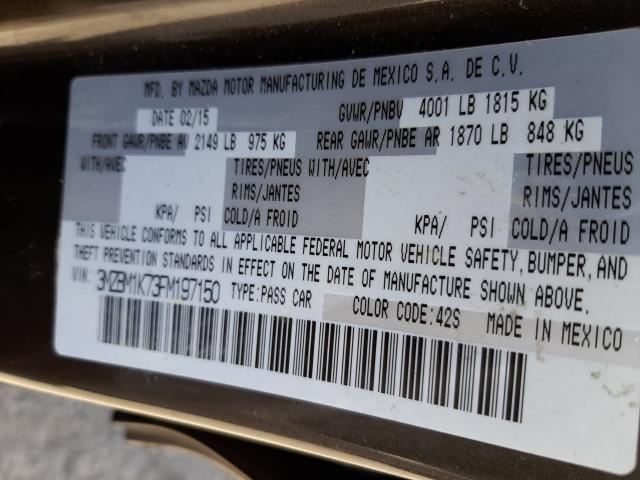 Photo 10 from auction – 2015 MAZDA 3 SPORT with VIN 3MZBM1K73FM197150