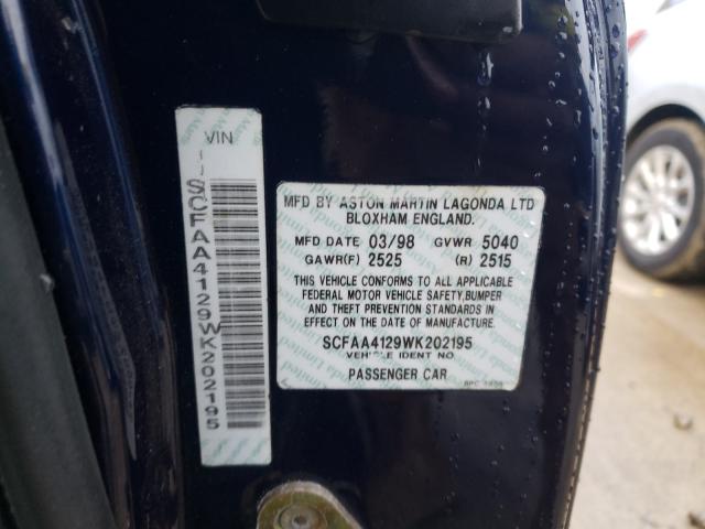 Photo 10 from auction – 1998 ASTON MARTIN DB7 with VIN SCFAA4129WK202195