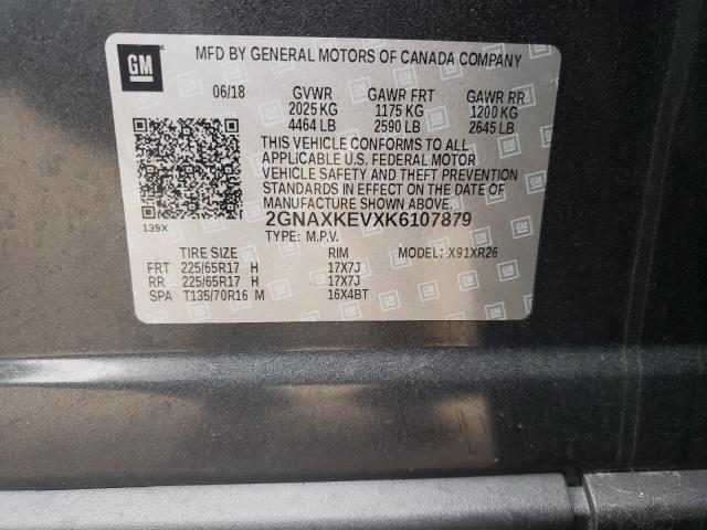 Photo 10 from auction – 2019 CHEVROLET EQUINOX LT with VIN 2GNAXKEVXK6107879