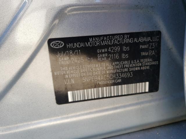 Photo 10 from auction – 2012 HYUNDAI SONATA GLS with VIN 5NPEB4AC5CH334693
