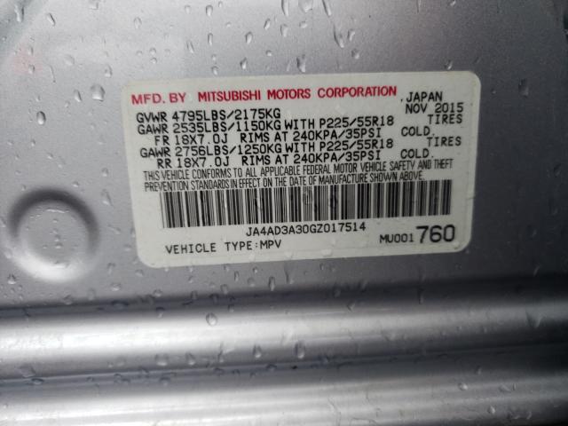 Photo 10 from auction – 2016 MITSUBISHI OUTLANDER with VIN JA4AD3A30GZ017514
