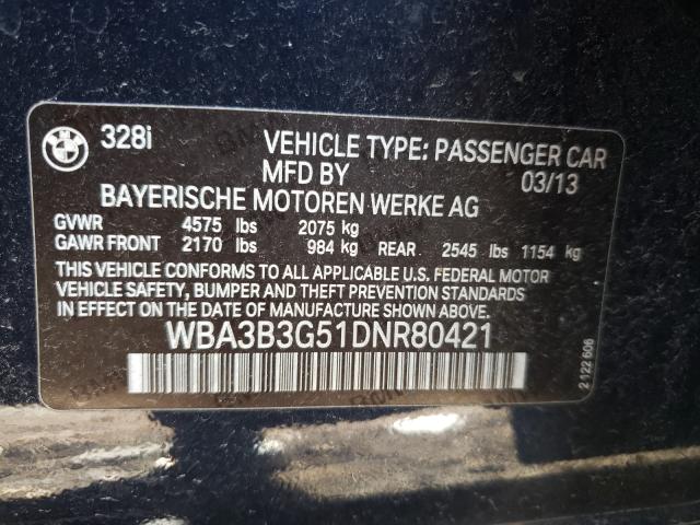 Photo 10 from auction – 2013 BMW 328 XI with VIN WBA3B3G51DNR80421