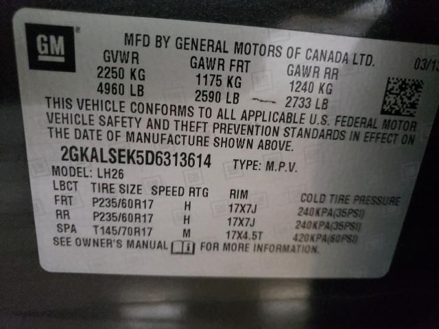 Photo 10 from auction – 2013 GMC TERRAIN SL with VIN 2GKALSEK5D6313614