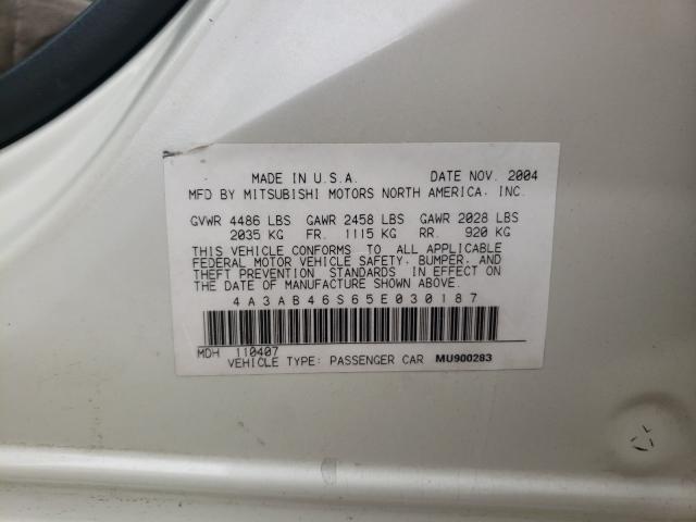 Photo 10 from auction – 2005 MITSUBISHI GALANT LS with VIN 4A3AB46S65E030187