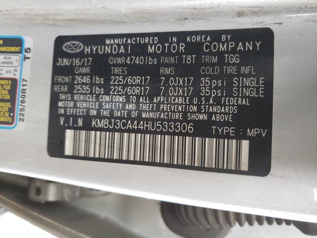 Photo 10 from auction – 2017 HYUNDAI TUCSON LIM with VIN KM8J3CA44HU533306
