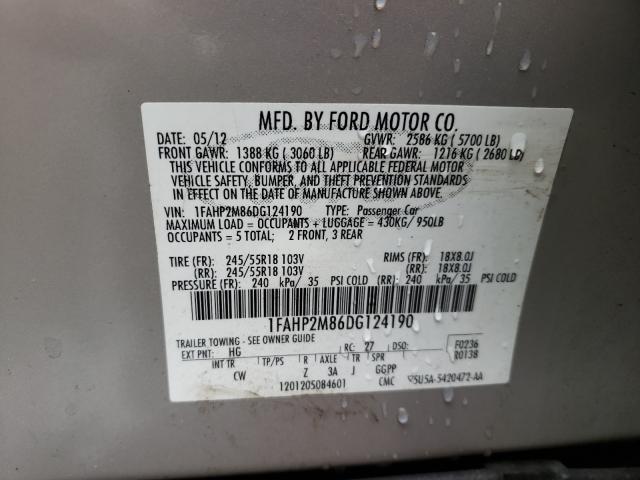 Photo 10 from auction – 2013 FORD TAURUS POL with VIN 1FAHP2M86DG124190
