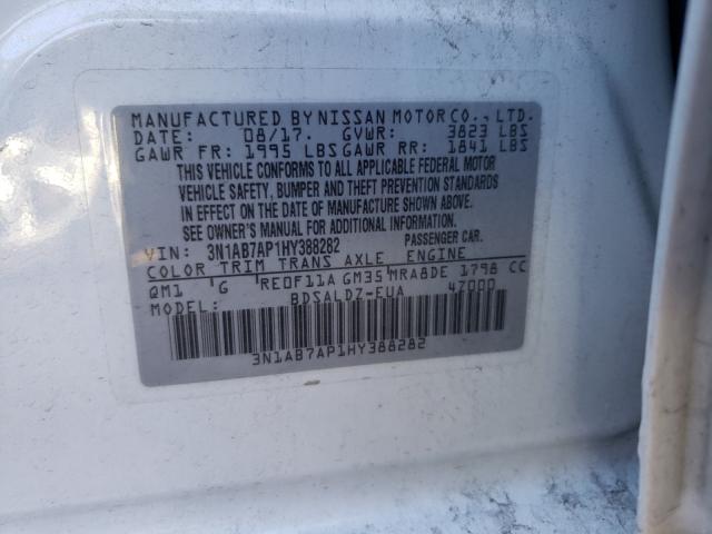 Photo 10 from auction – 2017 NISSAN SENTRA S with VIN 3N1AB7AP1HY388282