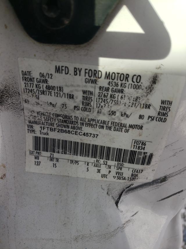 Photo 10 from auction – 2012 FORD F250 SUPER with VIN 1FTBF2B68CEC45737