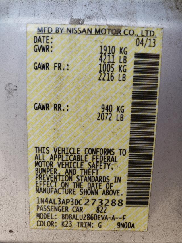 Photo 10 from auction – 2013 NISSAN ALTIMA 2.5 with VIN 1N4AL3AP3DC273288