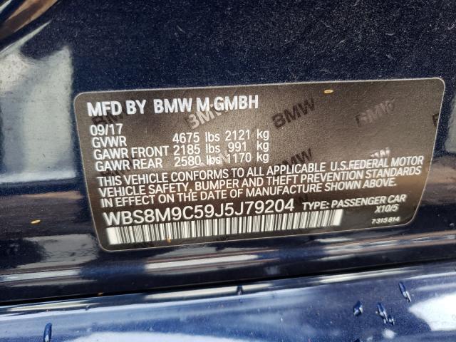 Photo 10 from auction – 2018 BMW M3 with VIN WBS8M9C59J5J79204