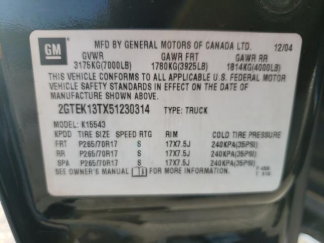 Photo 10 from auction – 2005 GMC SIERRA 150 with VIN 2GTEK13TX51230314