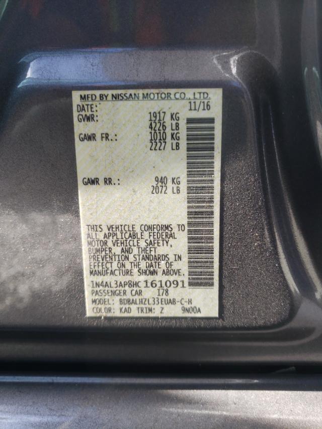 Photo 10 from auction – 2017 NISSAN ALTIMA 2.5 with VIN 1N4AL3AP8HC161091