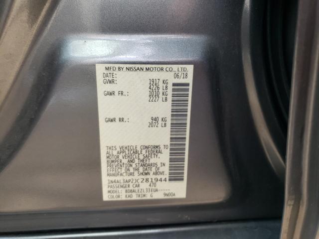 Photo 10 from auction – 2018 NISSAN ALTIMA 2.5 with VIN 1N4AL3AP2JC281944