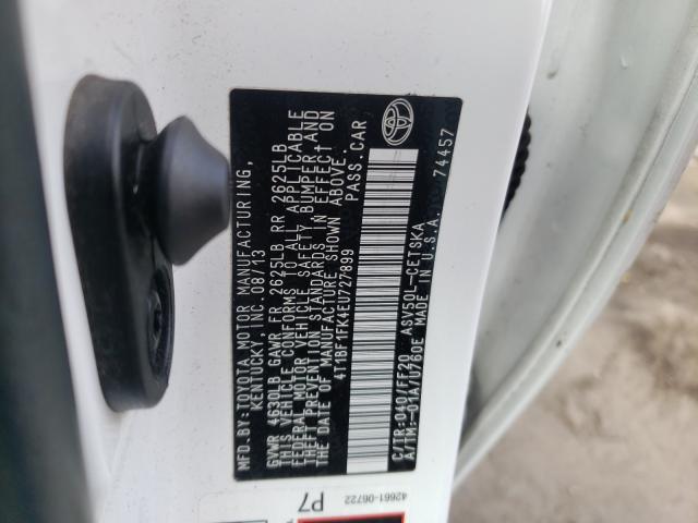 Photo 10 from auction – 2014 TOYOTA CAMRY L with VIN 4T1BF1FK4EU727899
