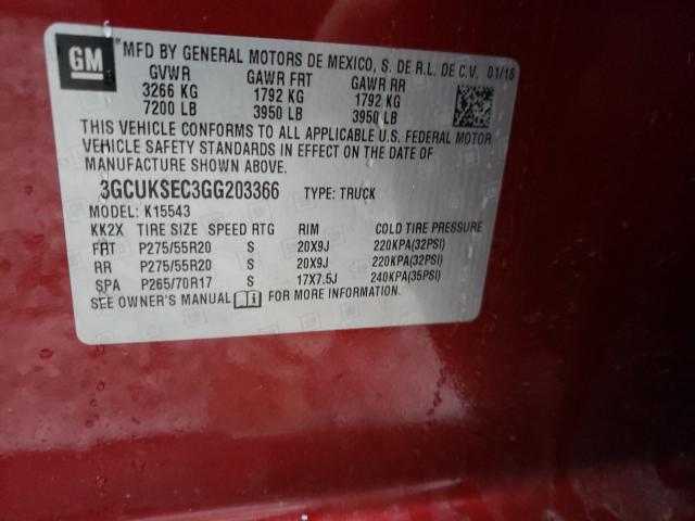 Photo 10 from auction – 2016 CHEVROLET SILVERADO with VIN 3GCUKSEC3GG203366