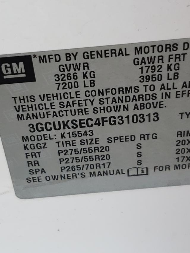 Photo 10 from auction – 2015 CHEVROLET SILVERADO with VIN 3GCUKSEC4FG310313