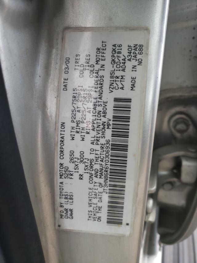 Photo 10 from auction – 2000 TOYOTA 4RUNNER SR with VIN JT3HN86R6Y0306936