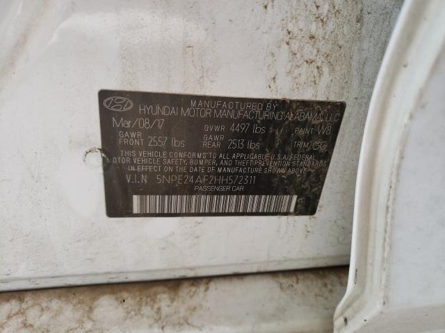 Photo 10 from auction – 2017 HYUNDAI SONATA SE with VIN 5NPE24AF2HH572311