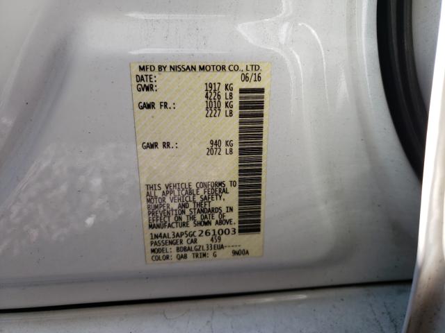 Photo 10 from auction – 2016 NISSAN ALTIMA 2.5 with VIN 1N4AL3AP5GC261003