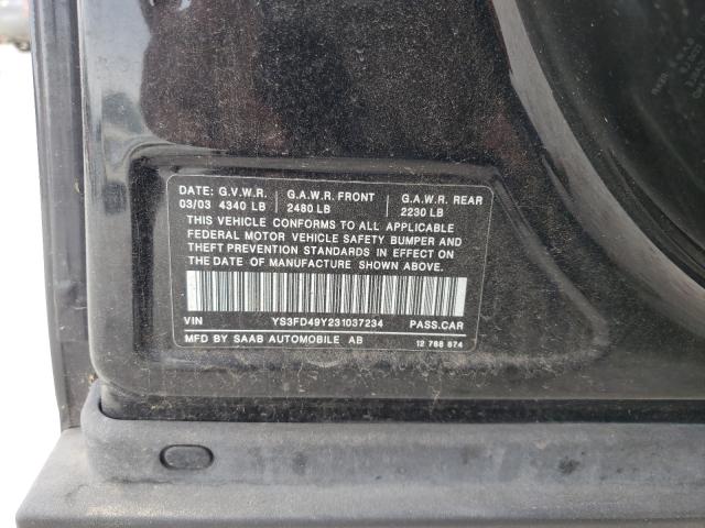Photo 10 from auction – 2003 SAAB 9-3 ARC with VIN YS3FD49Y231037234