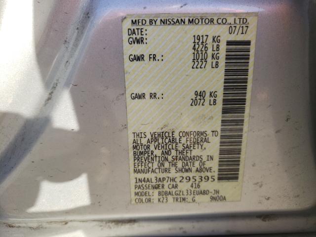 Photo 10 from auction – 2017 NISSAN ALTIMA 2.5 with VIN 1N4AL3AP7HC295395