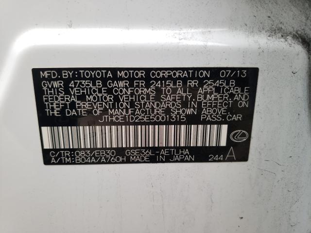 Photo 10 from auction – 2014 LEXUS IS 350 with VIN JTHCE1D25E5001315