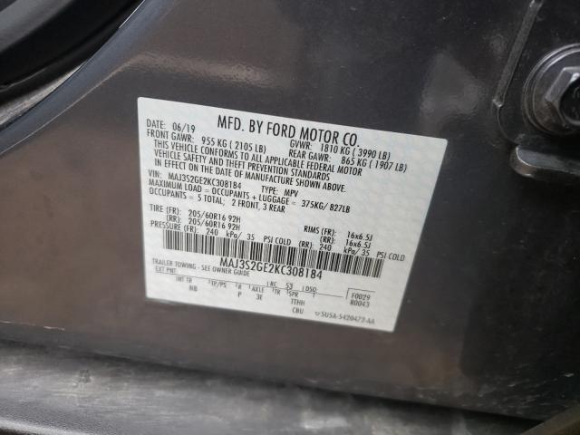 Photo 10 from auction – 2019 FORD ECOSPORT S with VIN MAJ3S2GE2KC308184