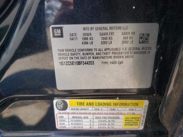 Photo 10 from auction – 2011 CHEVROLET MALIBU with VIN 1G1ZC5E10BF344353
