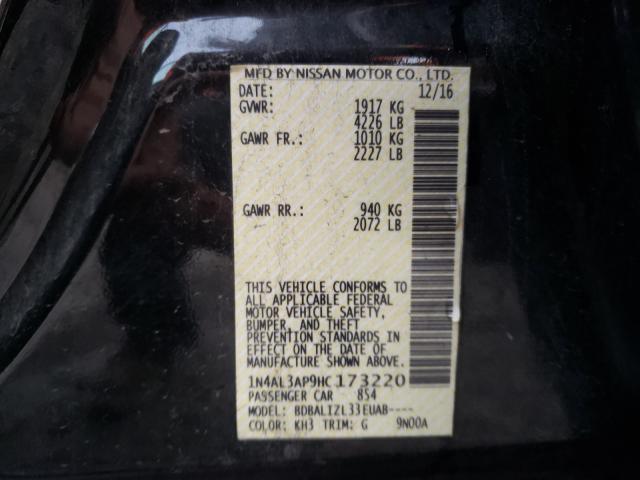 NISSAN ALTIMA 2.5 2017 with VIN 1N4AL3AP9HC173220 - Photo from auction