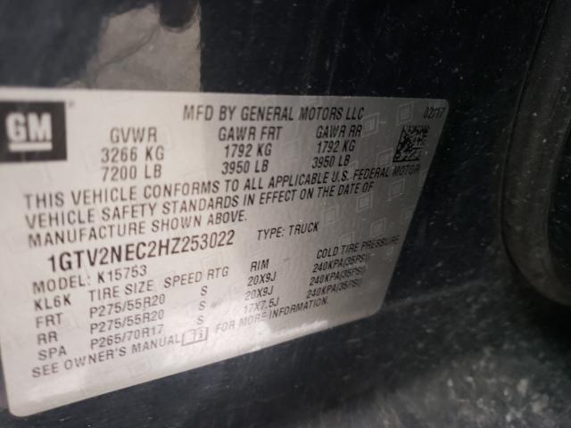 Photo 10 from auction – 2017 GMC SIERRA K15 with VIN 1GTV2NEC2HZ253022