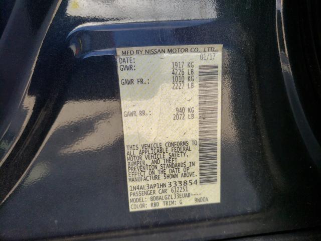 Photo 10 from auction – 2017 NISSAN ALTIMA 2.5 with VIN 1N4AL3AP1HN333854