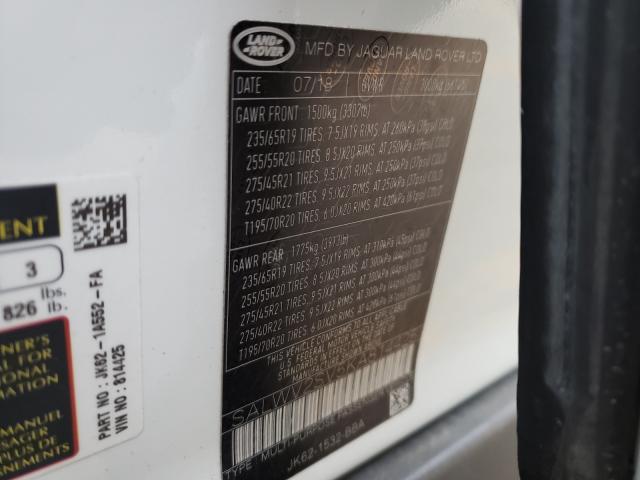 Photo 10 from auction – 2019 LAND ROVER RANGE ROVE with VIN SALWV2SV5KA814425