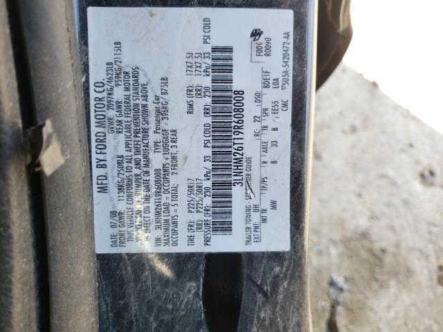 Photo 10 from auction – 2009 LINCOLN MKZ with VIN 3LNHM26T19R608008