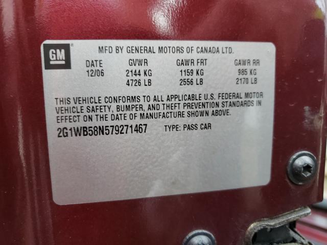 Photo 10 from auction – 2007 CHEVROLET IMPALA LS with VIN 2G1WB58N579271467
