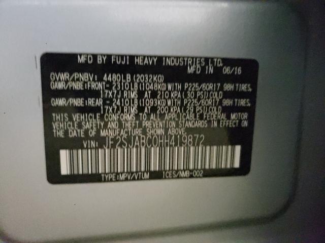 Photo 10 from auction – 2017 SUBARU FORESTER 2 with VIN JF2SJABC0HH419872