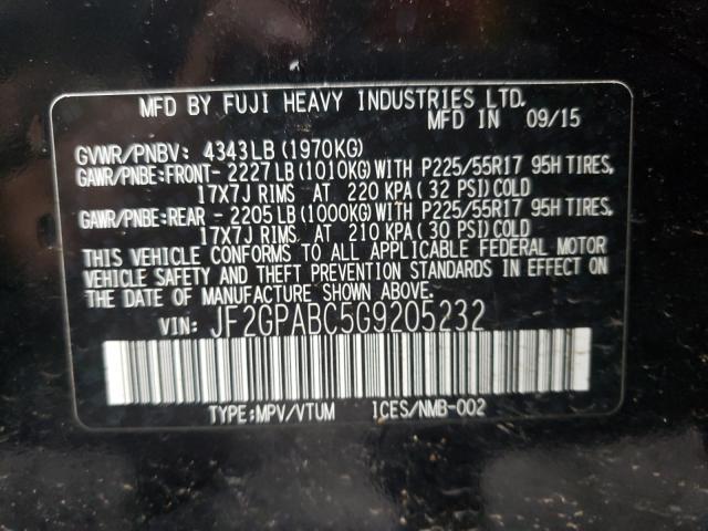 Photo 10 from auction – 2016 SUBARU CROSSTREK with VIN JF2GPABC5G9205232