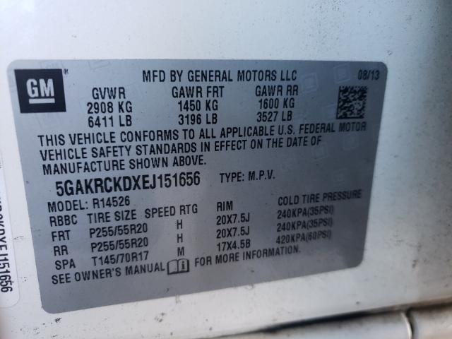 Photo 10 from auction – 2014 BUICK ENCLAVE with VIN 5GAKRCKDXEJ151656
