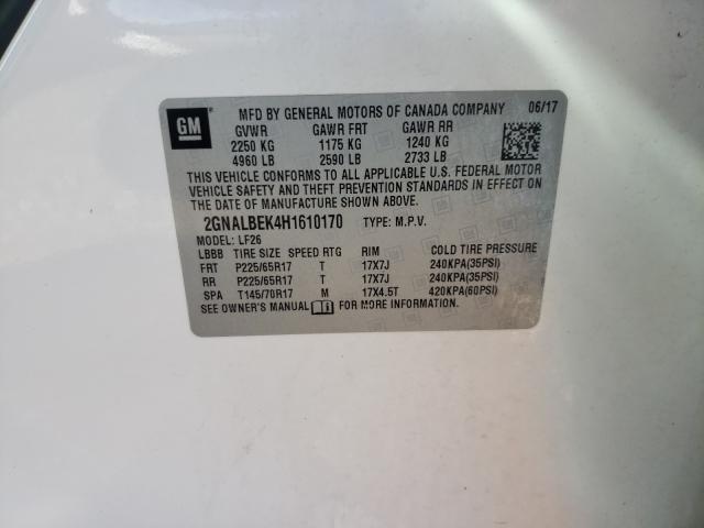 Photo 10 from auction – 2017 CHEVROLET EQUINOX LS with VIN 2GNALBEK4H1610170