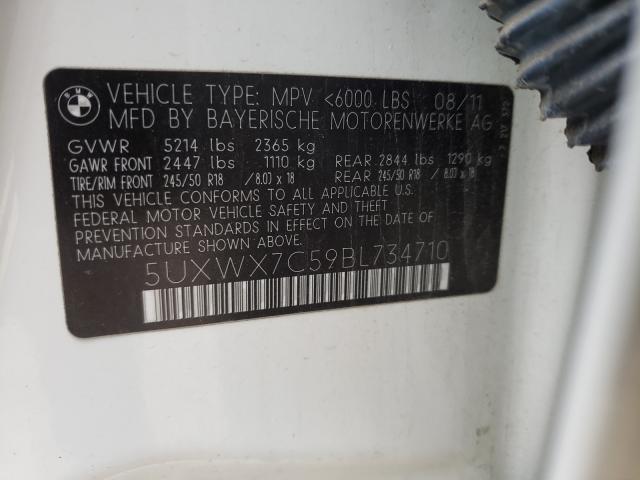Photo 10 from auction – 2011 BMW X3 XDRIVE3 with VIN 5UXWX7C59BL734710
