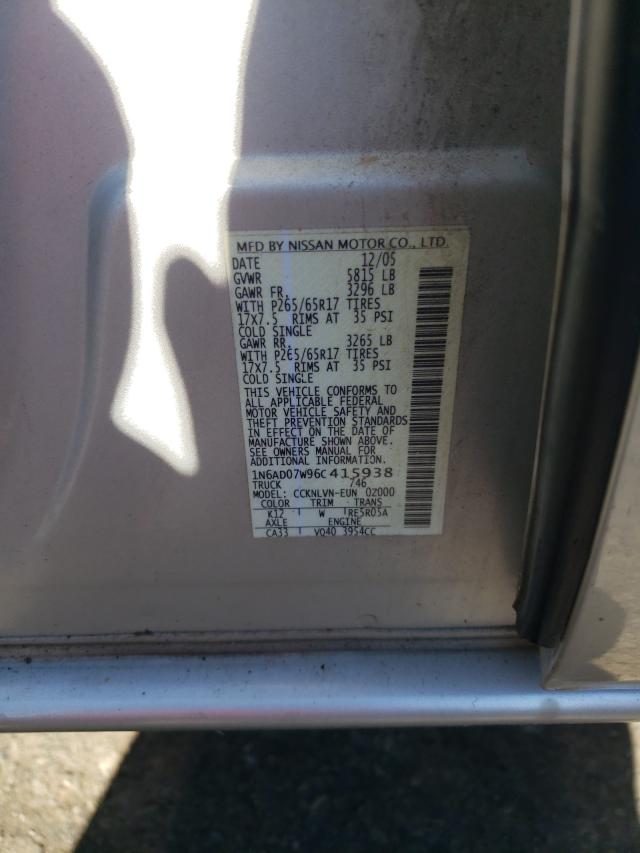Photo 10 from auction – 2006 NISSAN FRONTIER C with VIN 1N6AD07W96C415938