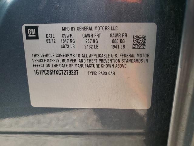 Photo 10 from auction – 2012 CHEVROLET CRUZE LS with VIN 1G1PC5SHXC7279287