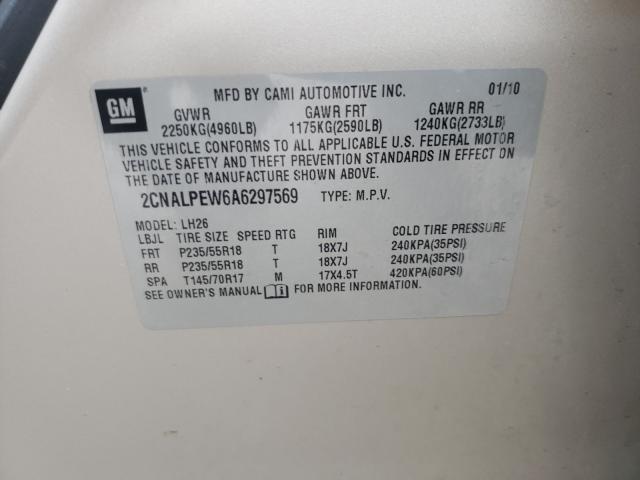 Photo 10 from auction – 2010 CHEVROLET EQUINOX LT with VIN 2CNALPEW6A6297569