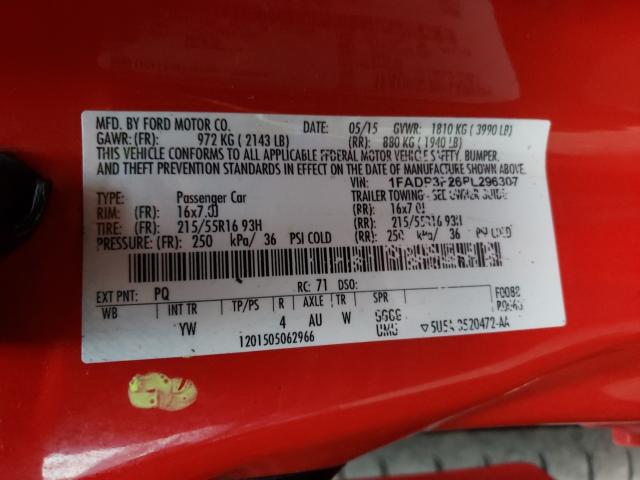 Photo 10 from auction – 2015 FORD FOCUS SE with VIN 1FADP3F26FL296307