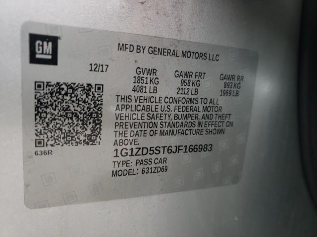 Photo 10 from auction – 2018 CHEVROLET MALIBU LT with VIN 1G1ZD5ST6JF166983
