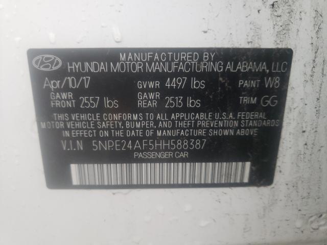 Photo 10 from auction – 2017 HYUNDAI SONATA SE with VIN 5NPE24AF5HH588387