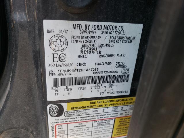 Photo 10 from auction – 2017 FORD EXPEDITION with VIN 1FMJK1MT2HEA67265