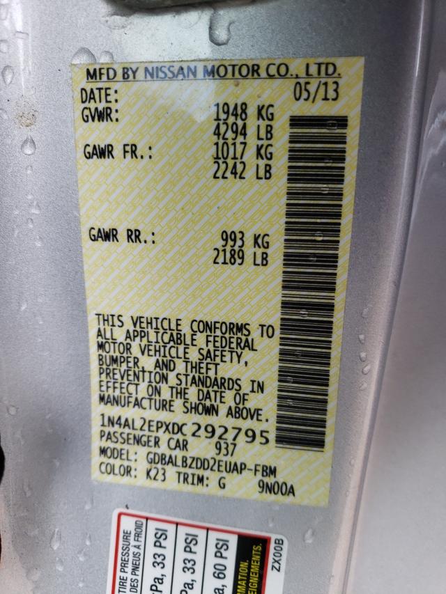 Photo 10 from auction – 2013 NISSAN ALTIMA S with VIN 1N4AL2EPXDC292795